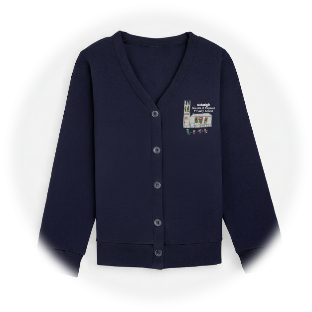 Navy Cardigan with Logo